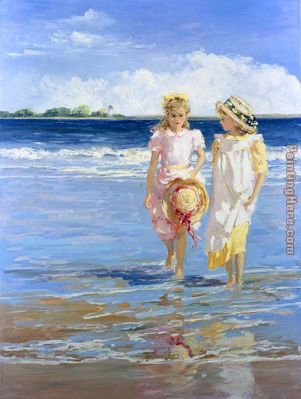 Sally Swatland Wading by the Shore